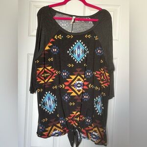 Aztec Print Women's Top - Multicolor